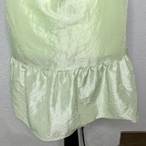 New! Topshop Flare Teared Mini Light Lime Green Girls Skirt Sz 12 - Picture 7 of 9